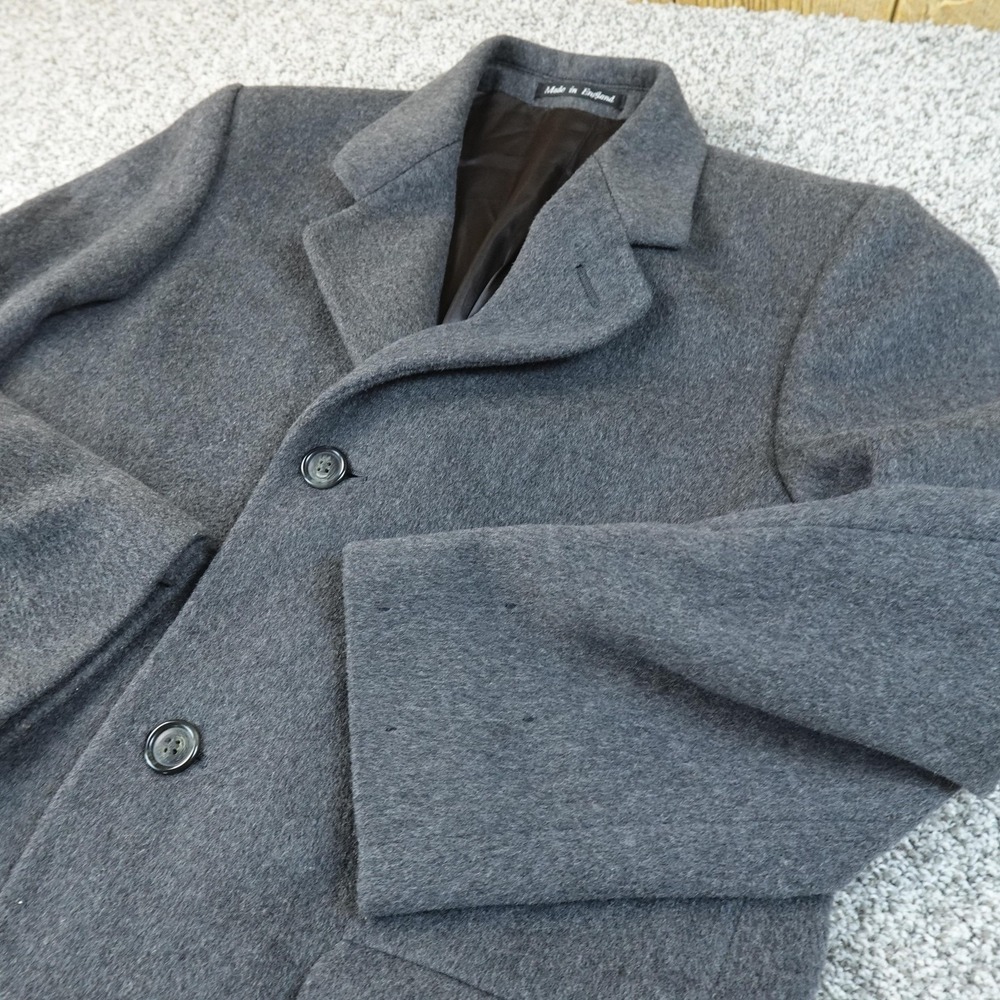 NEW Hammersley Coat Mens 38 Gray Wool Cashmere Blend Long Trench Overcoat Parka